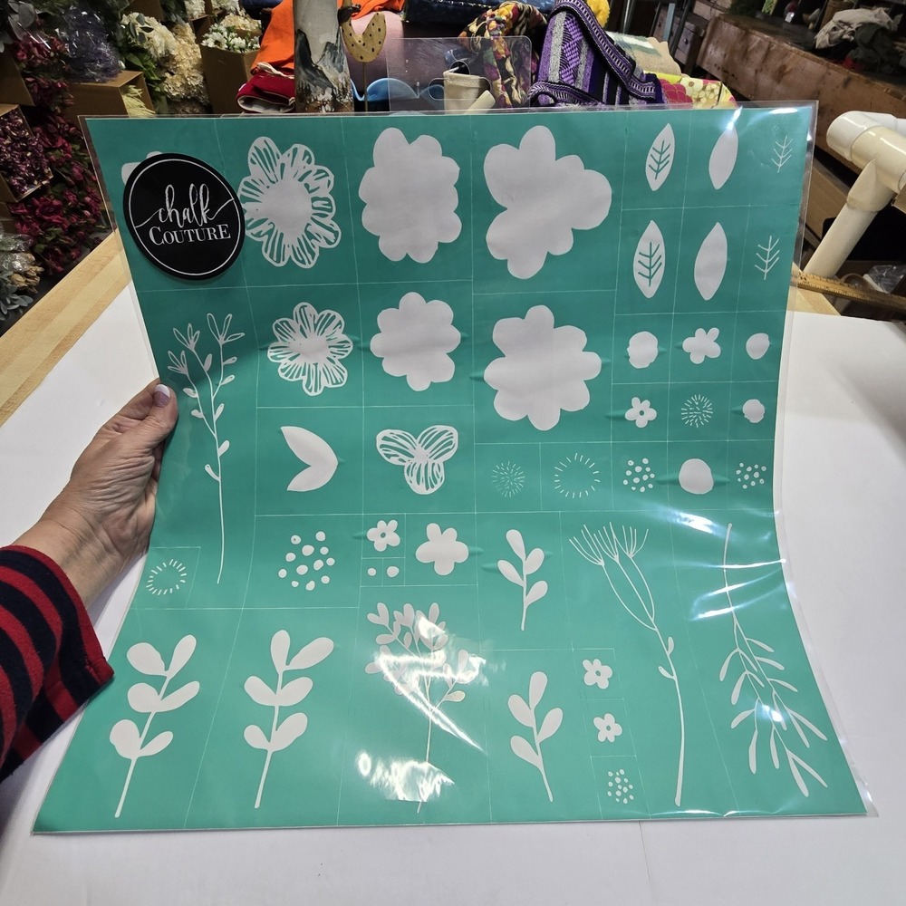 "Spring‎ Flowers" Chalk Couture Transfer Stencil Sz D 18x18 RETIRED DIY Crafting